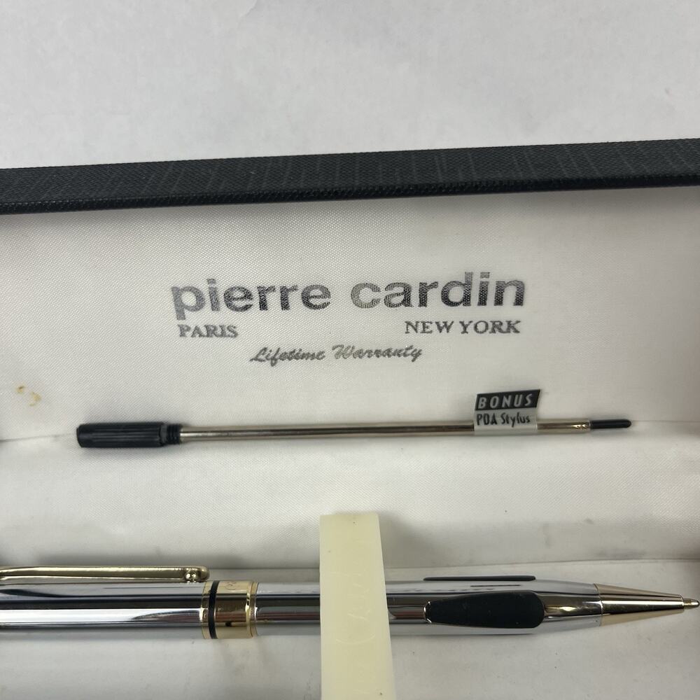 Vintage Pierre Cardin Chrome Gold Pen Pencil Set Boxed Bonus PDA Stylus PC Gift - Picture 3 of 16